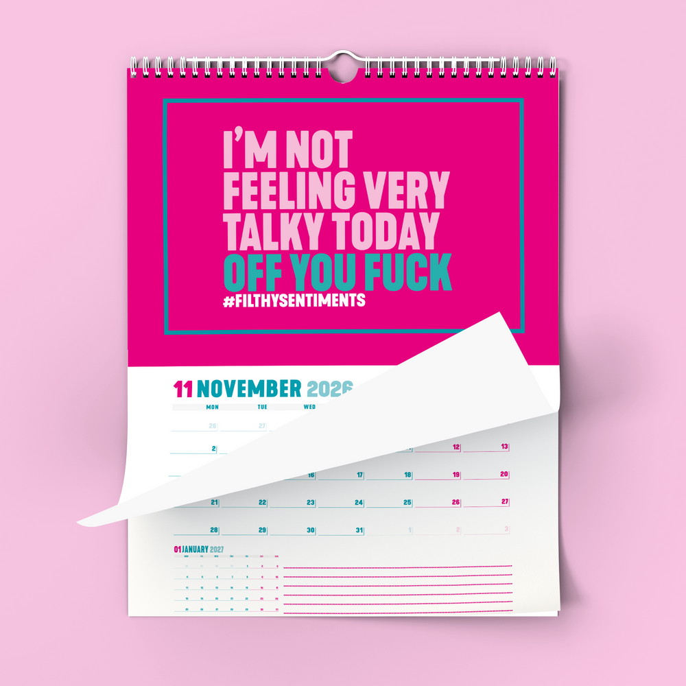 Colourful Pink 2026 Filthy Sentiments Wall Calendar #12 image